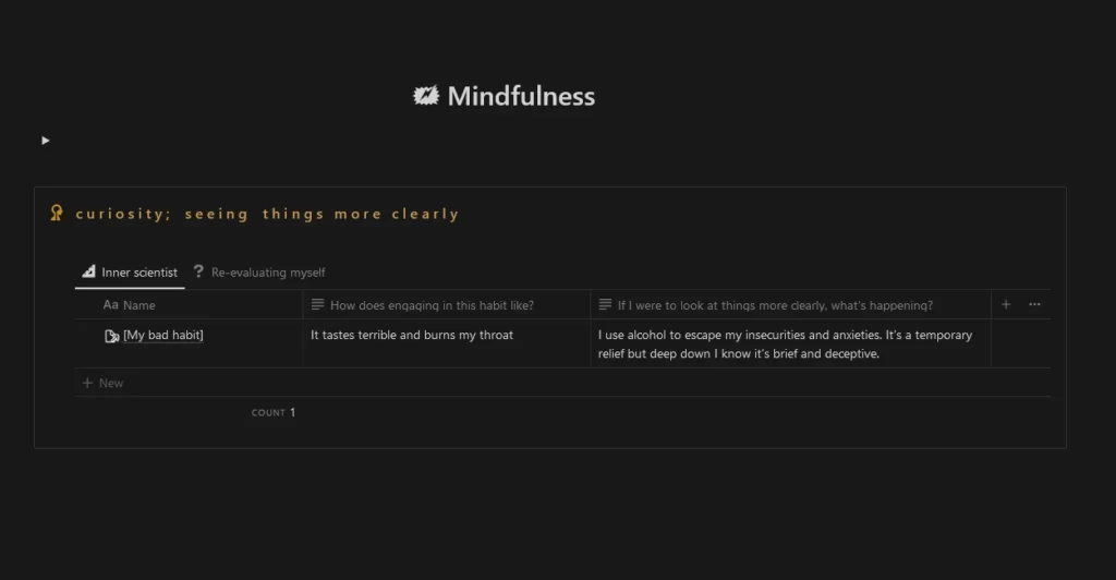 quit grid image mindfulness