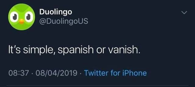 duolingo spanish or vanish meme